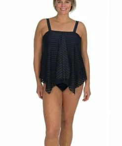 Fit4U Fit 4U™ Lattice Texture Bandeau Handkerchief Top - Black