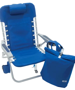 Rio Brands Rio 4 Position Lace Up Aluminum Backpack Chair With Removeable Bag - Blue