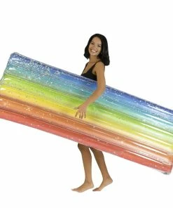 Pool Candy PoolCandy Glitter Collection Rainbow Ombre Deluxe Pool Raft - 74in