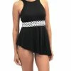 Fit4U Fit 4U™ Loopy Hi Neck Asymmetric Top - Black