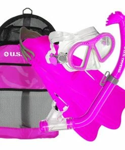 U.S. Divers Junior Toucan Snorkel Set With Mesh Bag - Pink - Large/X-Large