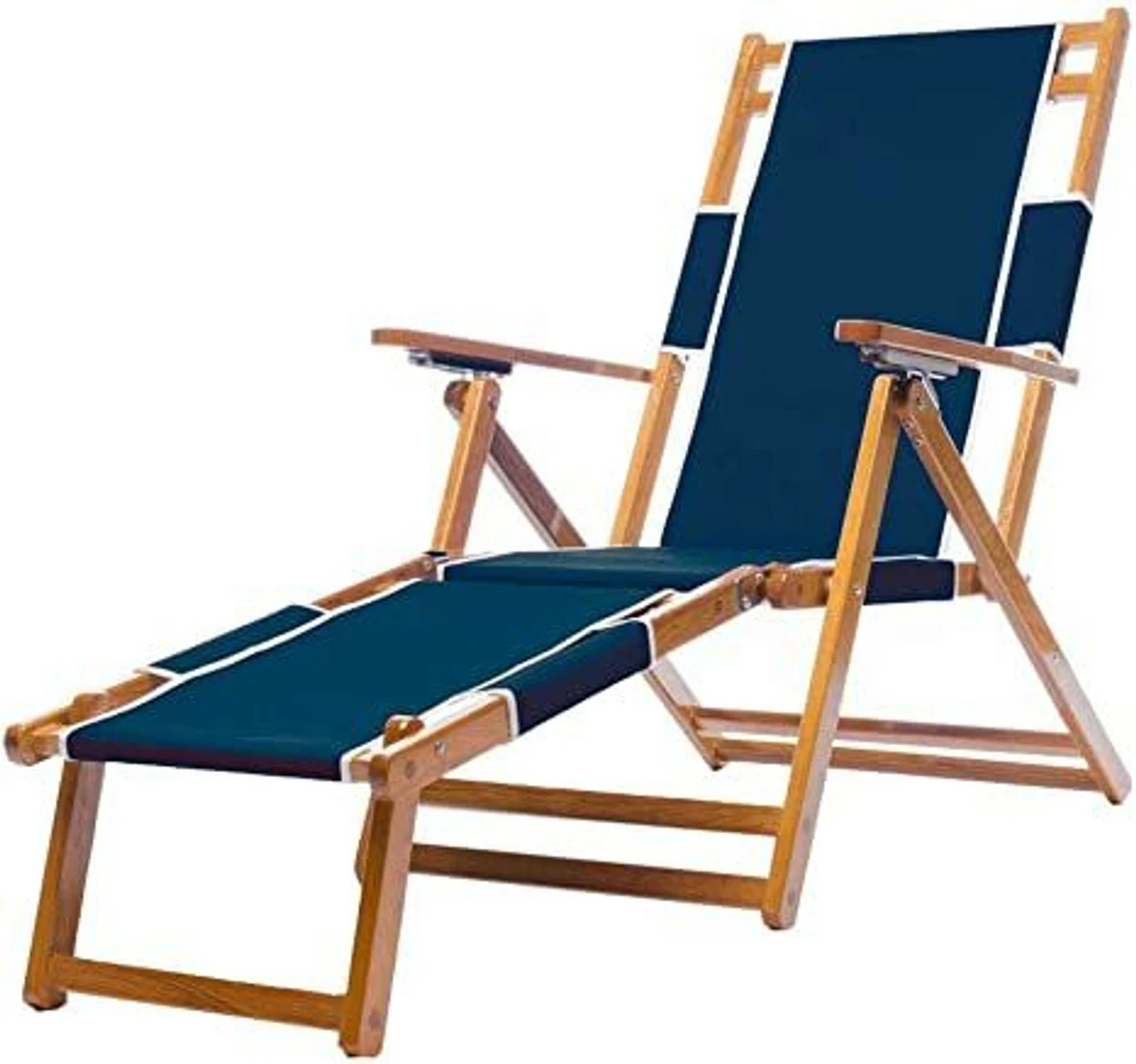 Frankford Umbrellas Frankford Oak Wood Folding Beach Chair W/ Footrest - Navy 1 Frankford Umbrellas Frankford Oak Wood Folding Beach Chair W/ Footrest - Navy