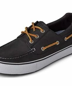 Sperry Top-Sider Sperry® Men's Bahama 3-Eye Leather Boat Shoe - Black/White