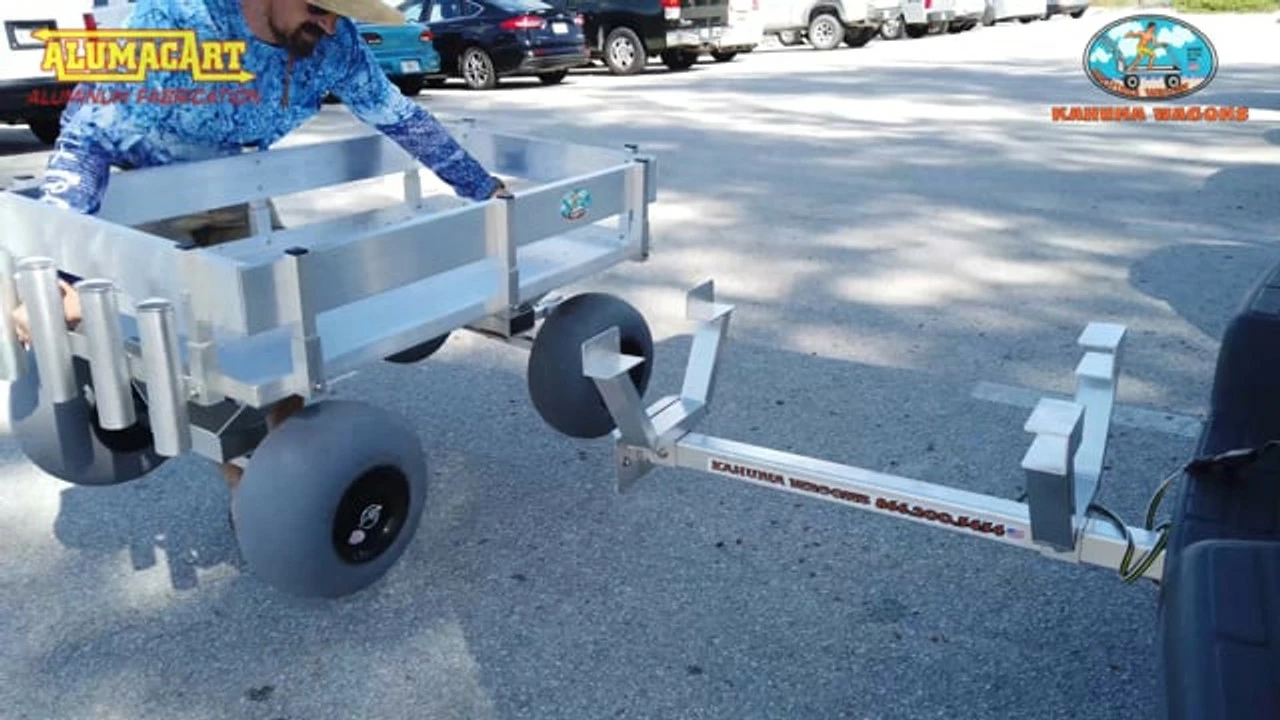 Alumacart Wagon Hitch W/LED Brake Light (Big Kahuna Solid Deck, Jupiter, Push, Pull) 6 Alumacart Wagon Hitch W/LED Brake Light (Big Kahuna Solid Deck, Jupiter, Push, Pull) - Image 6