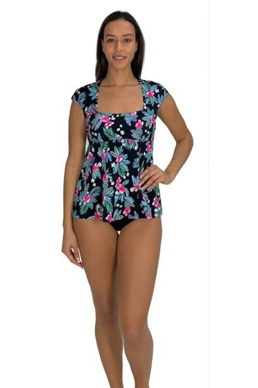 Fit4U Fit 4U™ Cap Sleeve U Neck Top - Pina Colada Multi 1 Fit4U Fit 4U™ Cap Sleeve U Neck Top - Pina Colada Multi