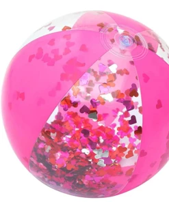 George Marshall 16" Glitter Filled Beach Ball- Pink