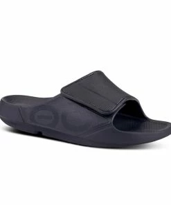 OOfos Ooahh Sport Flex Slide Black Matte - 9M/11W
