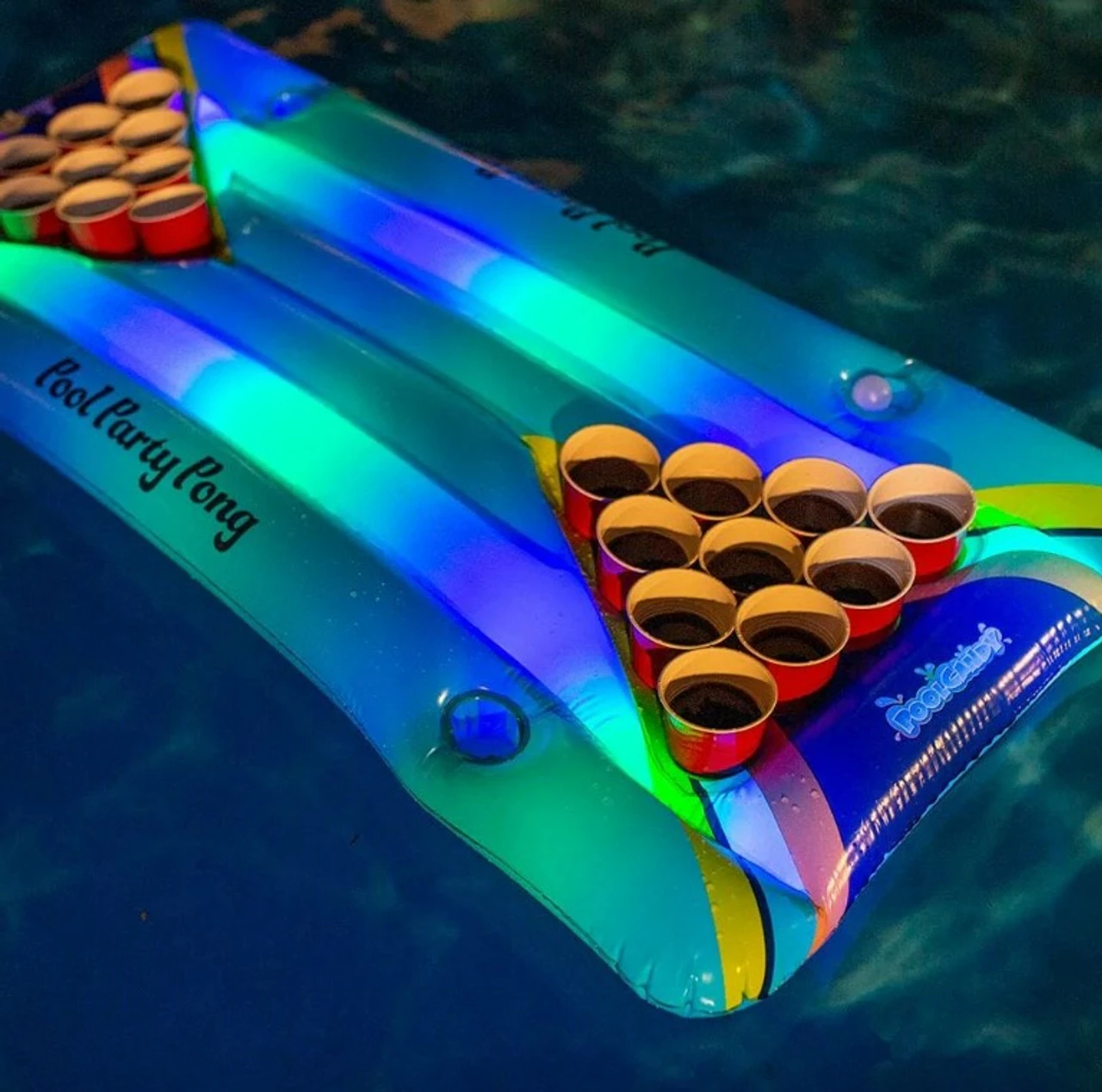 Pool Candy PoolCandy Inflatable Illuminated LED Pool Party Pong 2 Pool Candy PoolCandy Inflatable Illuminated LED Pool Party Pong - Image 2
