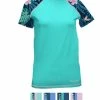Panama Jack Ladies' Loose Fit Short Sleeve Rashguard - Navy/Havana