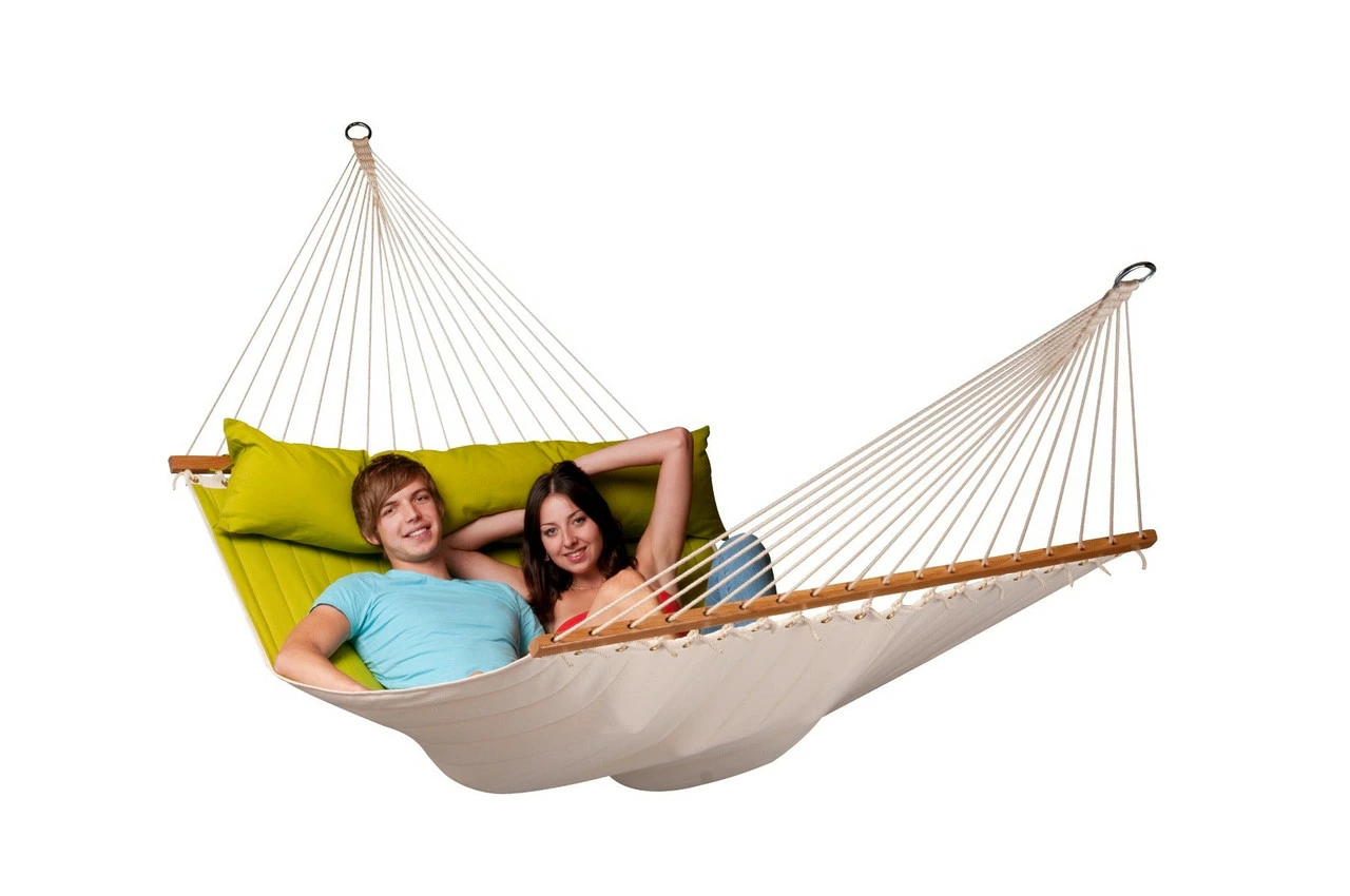 LA SIESTA® Alabama - Quilted KINGSIZE Spreader Bar Hammock 2 LA SIESTA® Alabama - Quilted KINGSIZE Spreader Bar Hammock - Image 2