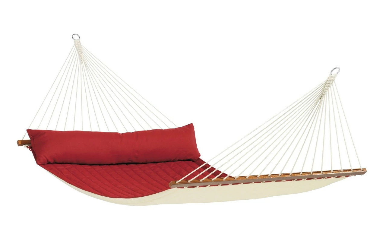 LA SIESTA® Alabama - Quilted KINGSIZE Spreader Bar Hammock 1 LA SIESTA® Alabama - Quilted KINGSIZE Spreader Bar Hammock