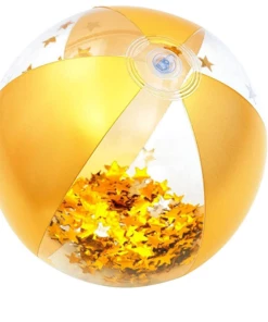 George Marshall 16" Glitter Filled Beach Ball- Gold
