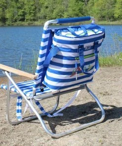 Rio Brands Rio 3 Position Aluminum Backpack Chair With Removeable Tote - Blue White Stripe -SUNFLOW Shop afc9c5b6c3f6950a4d2e6884e8ceed0d 85519.1669782526