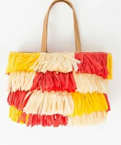 Pia Rossini Garcia Tote - Natural Red/Lemon