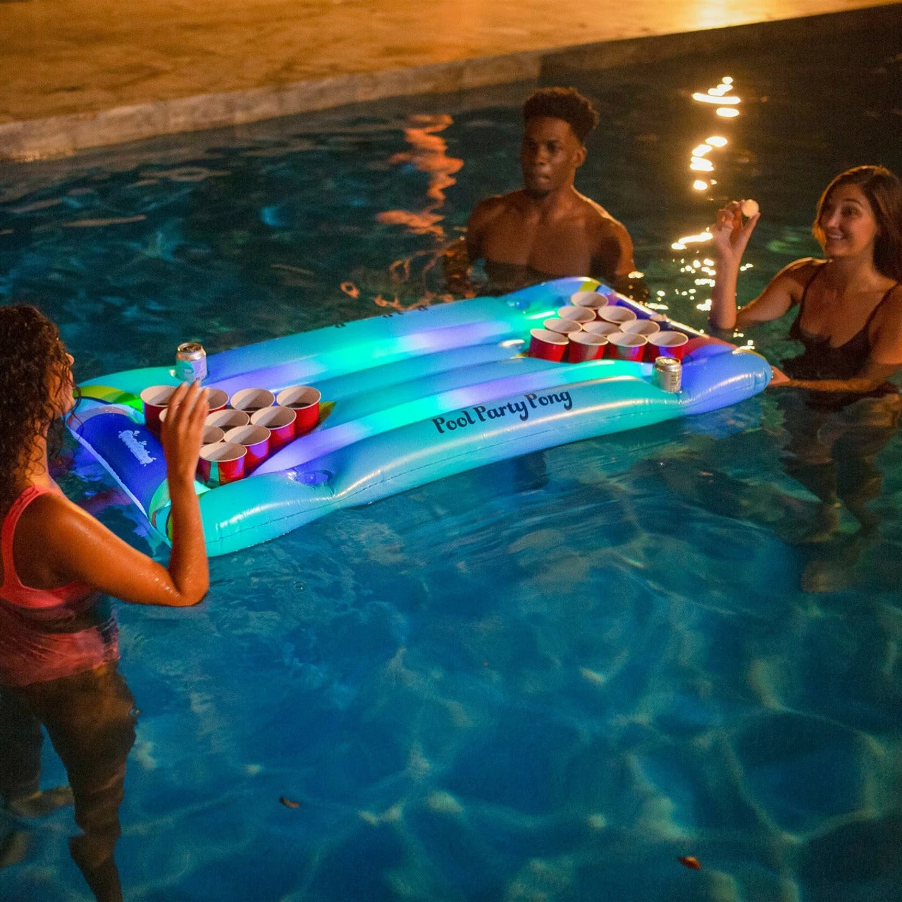 Pool Candy PoolCandy Inflatable Illuminated LED Pool Party Pong 3 Pool Candy PoolCandy Inflatable Illuminated LED Pool Party Pong - Image 3