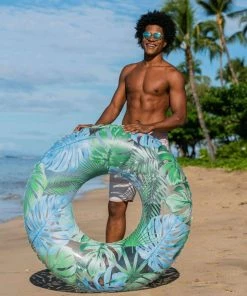 Pool Candy PoolCandy 48 Inch Jumbo Pool Tube With Palm Print