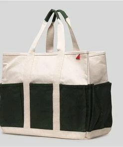 Shore Bags ShoreBags® Pocket Grocery Tote - Natural With Navy - Large