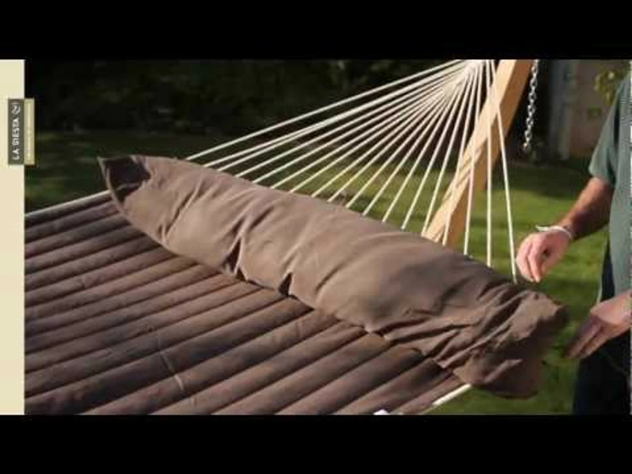 LA SIESTA® Alabama - Quilted KINGSIZE Spreader Bar Hammock 3 LA SIESTA® Alabama - Quilted KINGSIZE Spreader Bar Hammock - Image 3