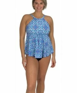Fit4U Fit 4U™ Hi Neck Fly Away Top - Dye It Blue