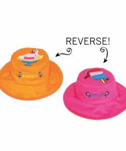 Luvali Convertibles Luvali 'Flapjacks' Kids Reversible Sun Hat - Sweet Sundae/Chillin' Popsicle