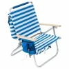 Rio Brands Rio 3 Position Aluminum Backpack Chair With Removeable Tote - Blue White Stripe